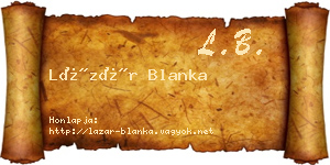 Lázár Blanka névjegykártya
