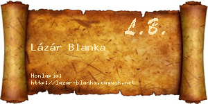 Lázár Blanka névjegykártya